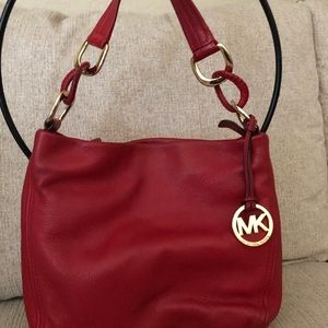 Mk purse red soft leather